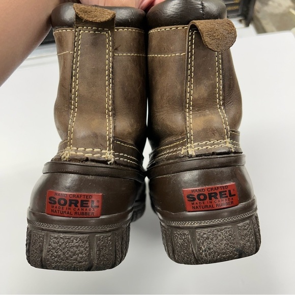 Sorel Brown Leather Rubber Steel Shank Insulated Winter Snow  display picture 2
